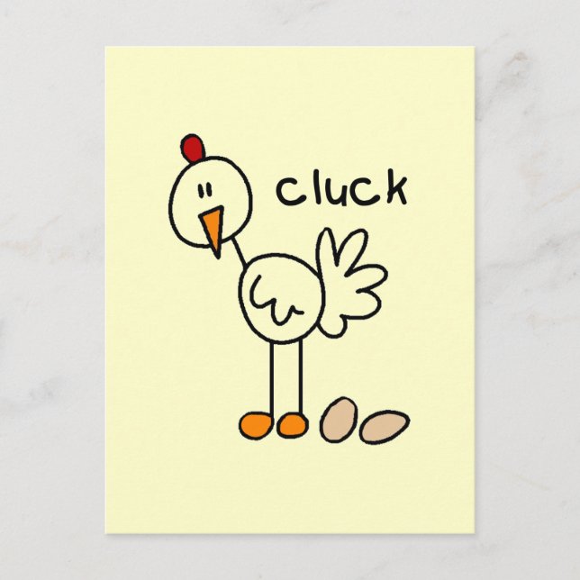 Chicken Says Cluck Tshirts und Geschenke Postkarte (Vorderseite)