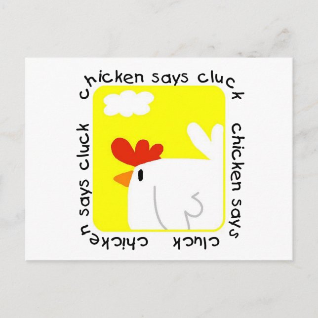 Chicken Says Cluck Tshirts und Geschenke Postkarte (Vorderseite)