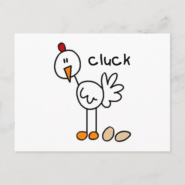 Chicken Says Cluck Tshirts und Geschenke Postkarte (Vorderseite)