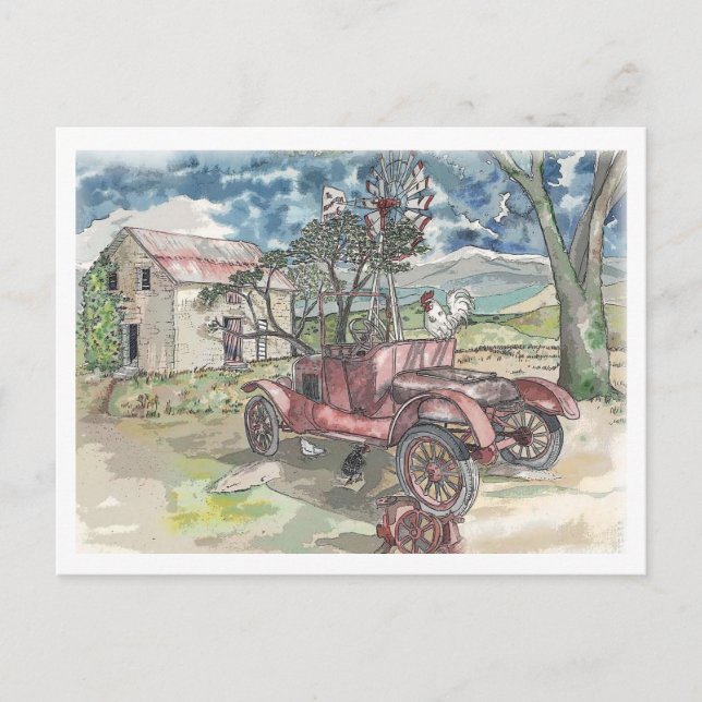 Chicken Scratch Postkarte (Vorderseite)