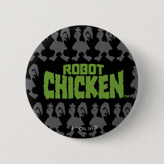 Chicken Silhouette Pattern Button