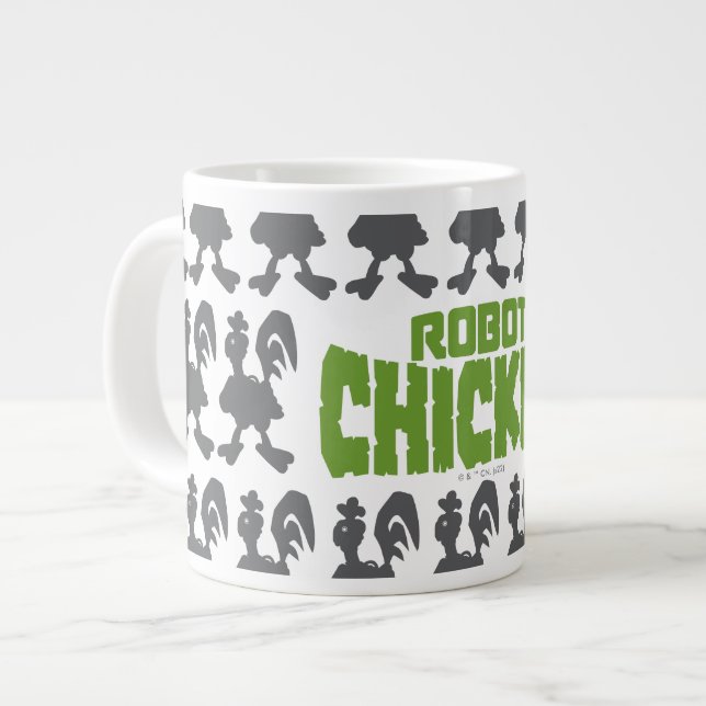 Chicken Silhouette Pattern Jumbo-Tasse (Vorderseite Links)