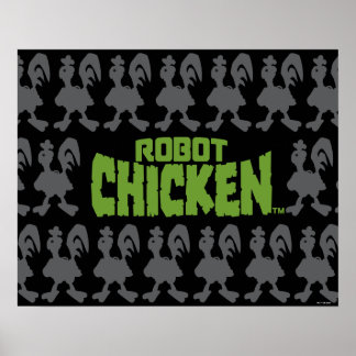 Chicken Silhouette Pattern Poster