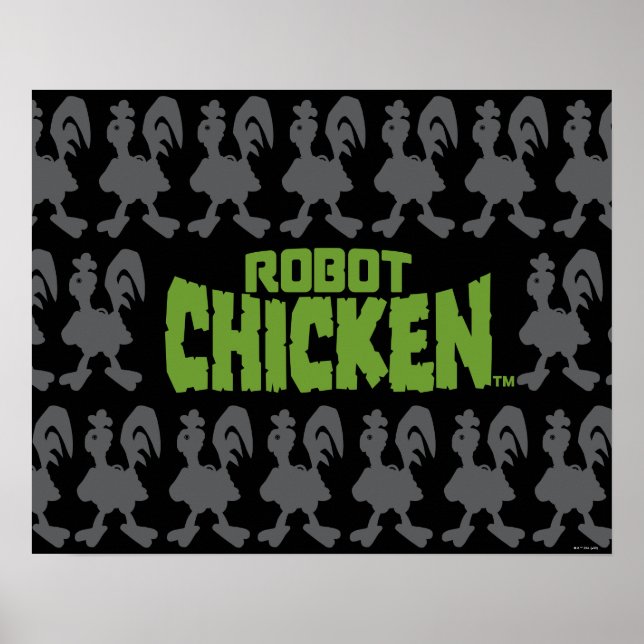 Chicken Silhouette Pattern Poster (Vorne)