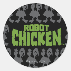 Chicken Silhouette Pattern Runder Aufkleber