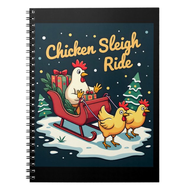 Chicken Sleigh Ride Notizblock (Vorderseite)