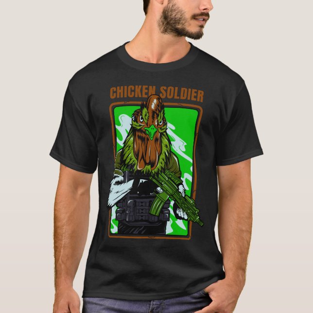 Chicken Soldier Graphic T - Shirt (Vorderseite)