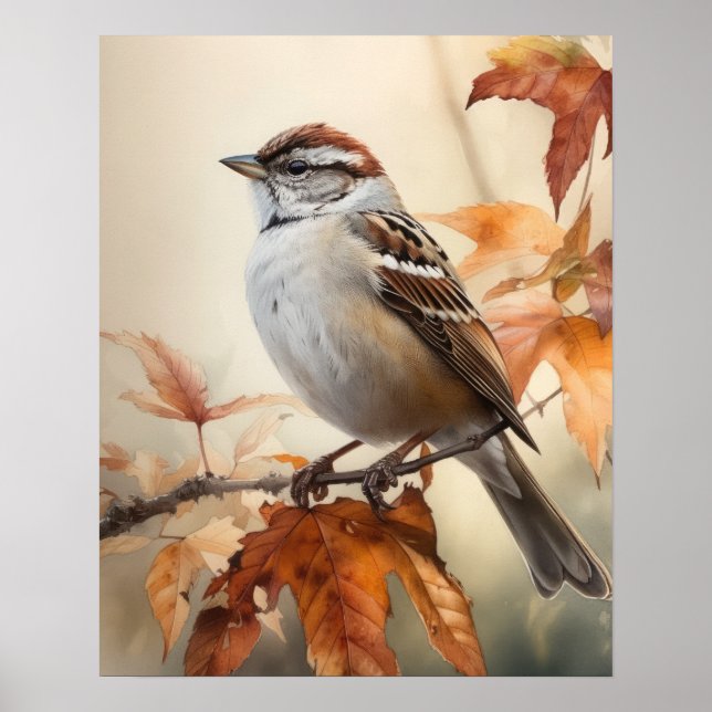 Chicken Sparrow Bird Art Print Poster (Vorne)