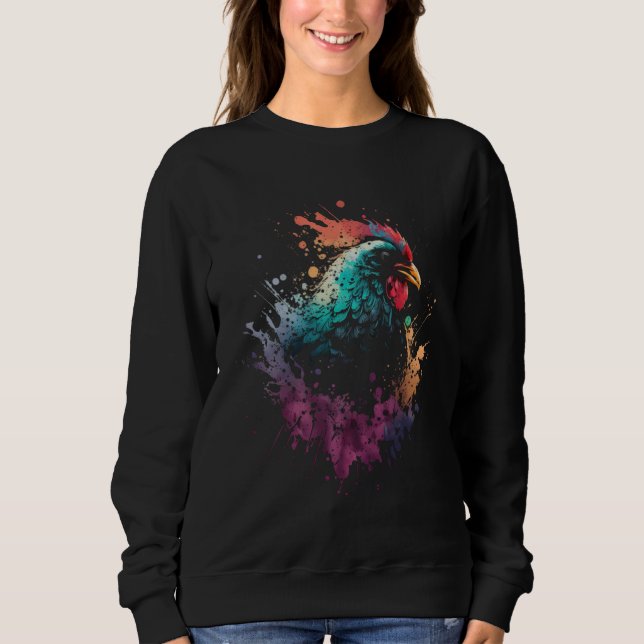 Chicken Splash Retro Chicken Rooster Vintage Chick Sweatshirt (Vorderseite)
