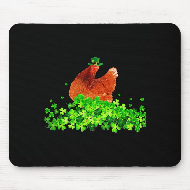 Chicken St Patricks Day Chicken Lover Irish Shamro Mousepad (Vorne)