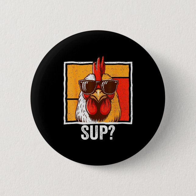 Chicken Sungles Animal Farm Funny For Farmer Men W Button (Vorderseite)