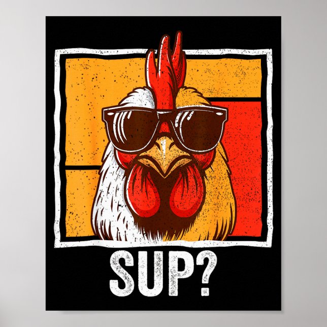 Chicken Sungles Animal Farm Funny For Farmer Men W Poster (Vorne)