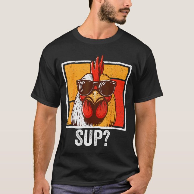 Chicken Sungles Animal Farm Funny For Farmer Men W T-Shirt (Vorderseite)