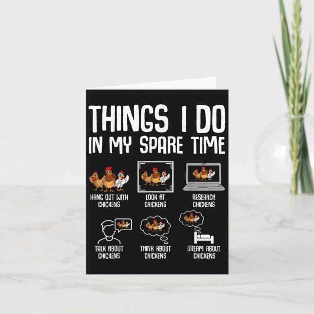 Chicken Things I Do In My Spare Time Women Men Kid Karte (Vorderseite)