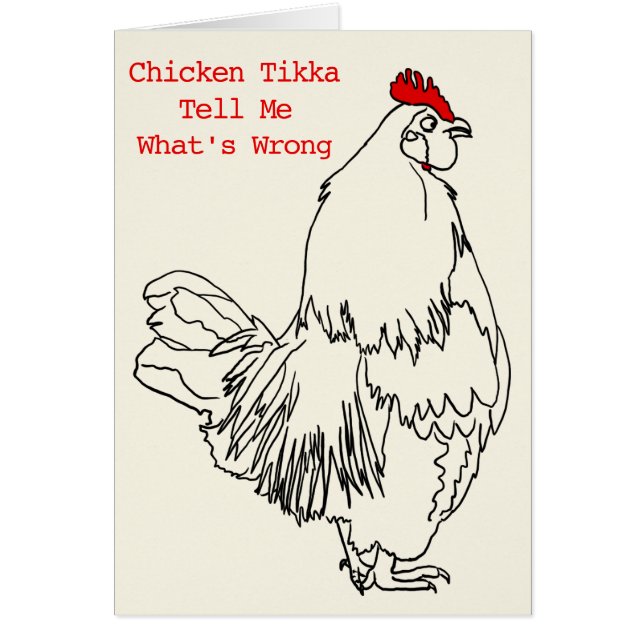 Chicken Tikka Funny Rooster Pop Song Parody Slogan (Vorne)