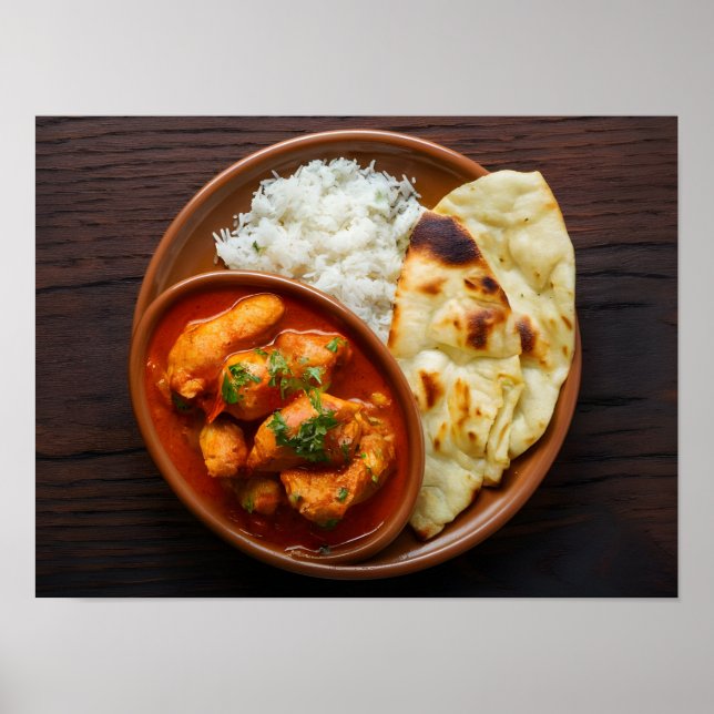 Chicken Tikka Masala GewürzCurry mit Reis Poster (Vorne)