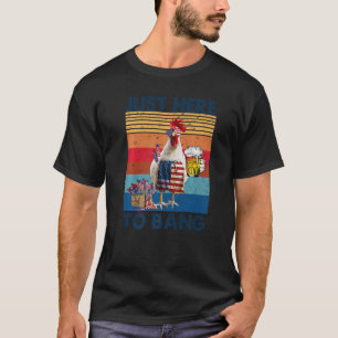 Chicken Us Flag Feuerwerk 4. Juli Patriotic Farme T-Shirt