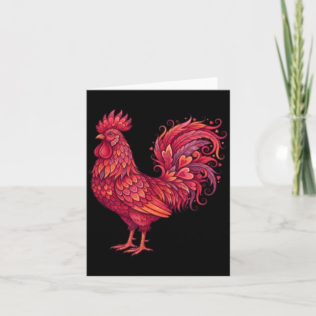 Chicken Valentines Day Heart For Farmers Cute Chic Karte (Vorderseite)