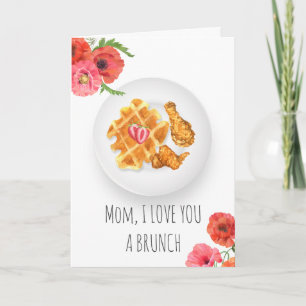 Chicken & Waffles Floral Brunch Muttertag Karte