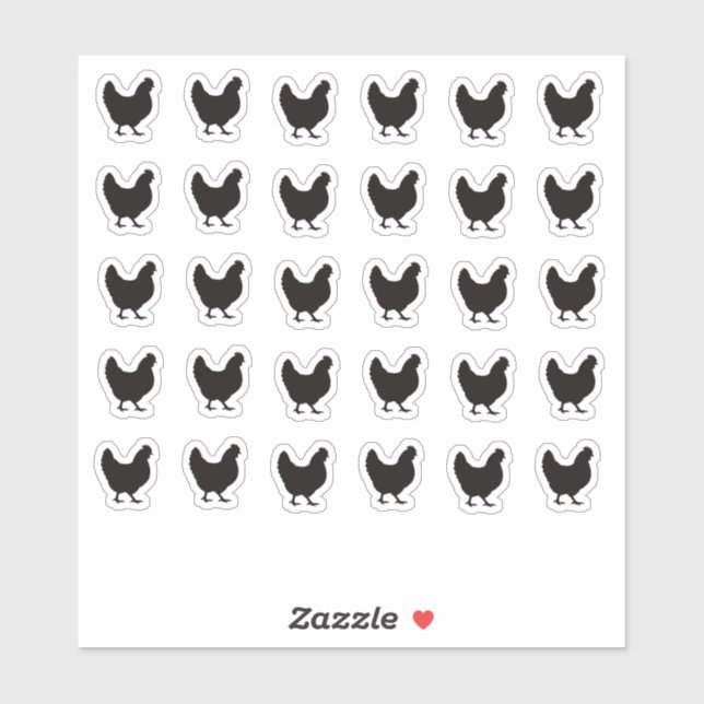 Chicken Wedding Place Card Food Meal Menu Choice Aufkleber (Blatt)