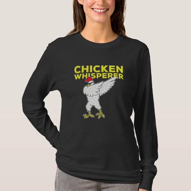 Chicken Whisperer Dabbing Rooster mit Sonnenbrille T-Shirt (Vorderseite)
