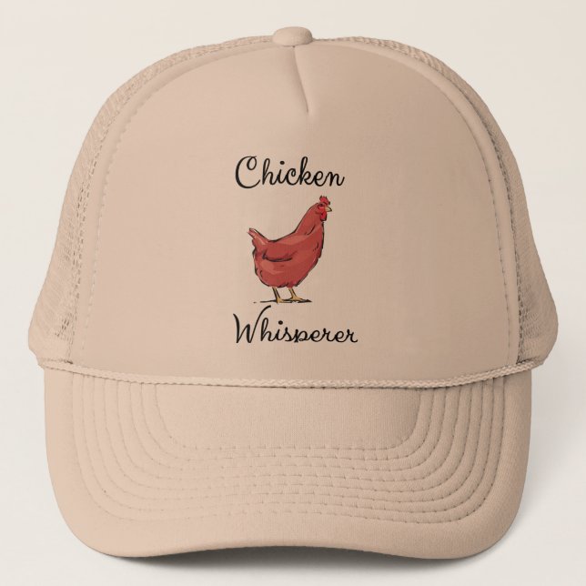 Chicken Whisperer Hen Watercolor Funny Humor Truckerkappe (Vorderseite)