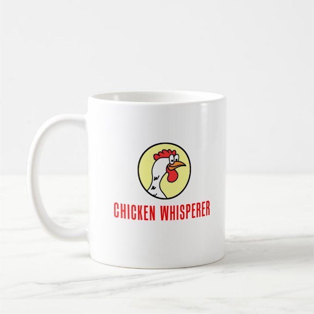Chicken Whisperer Hühner Cartoon Kaffeetasse (Links)