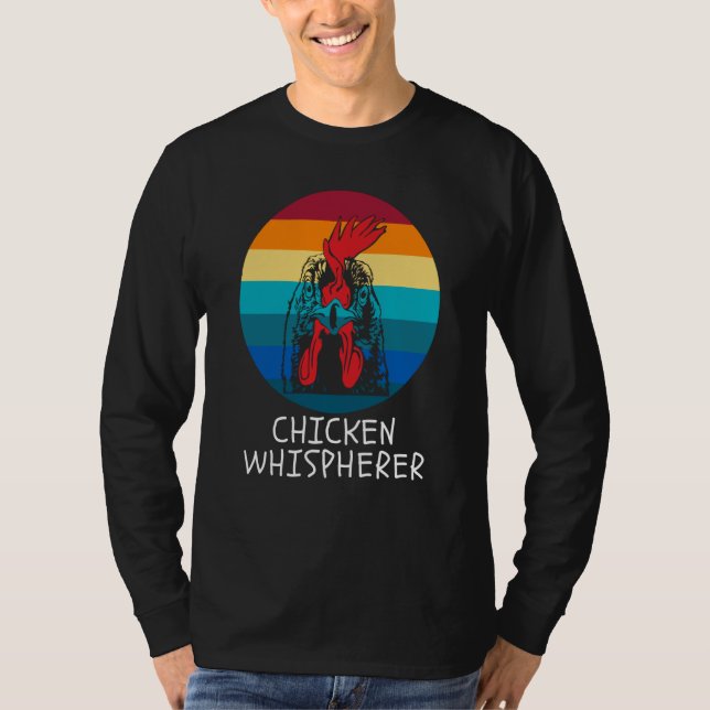 Chicken Whisperer with Retro Sunset Backyard Chick T-Shirt (Vorderseite)