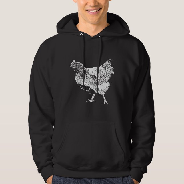 Chicken White Print   Hoodie (Vorderseite)