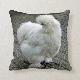 Chicken White Silkie Foto Kissen