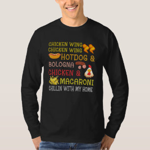 Chicken Wing Hot Dog Bologna Kids Macaroni Chillin T-Shirt
