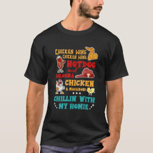 Chicken Wing Hot Dog Und Bologna Chicken & Macaron T-Shirt
