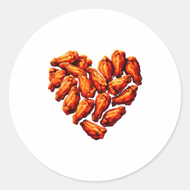 Chicken Wings Are My Valentine Heart Funny Valenti Runder Aufkleber (Vorderseite)