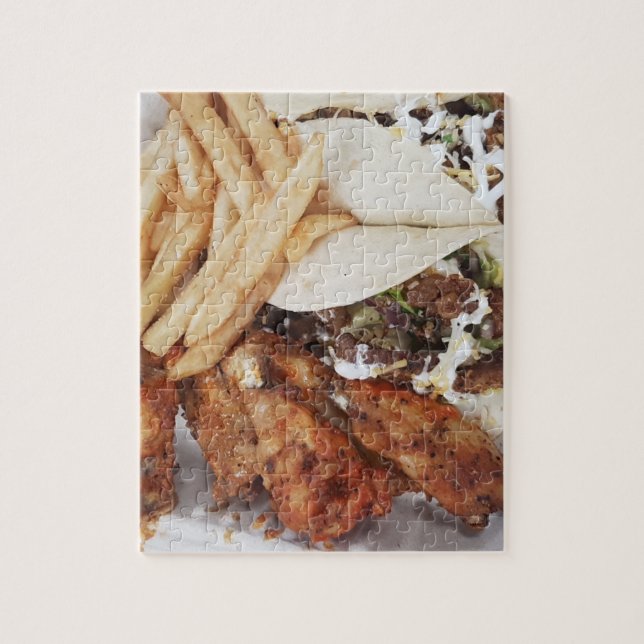 Chicken Wings Fries Taco Feinschmecker Puzzle (Vertikal)