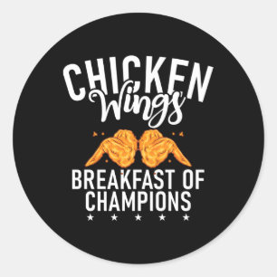 Chicken Wings Frühstück von Champions Hühnerflügel Runder Aufkleber