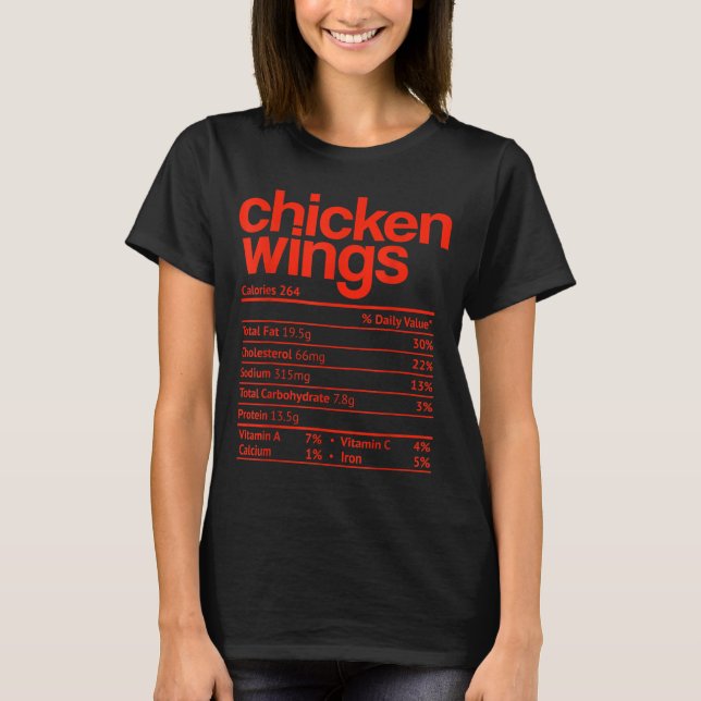 Chicken Wings Nutrition Fact Funny Thanksgiving Ch T-Shirt (Vorderseite)