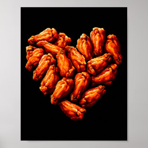 Chicken Wings sind mein Valentinsherz Lustiger Val Poster
