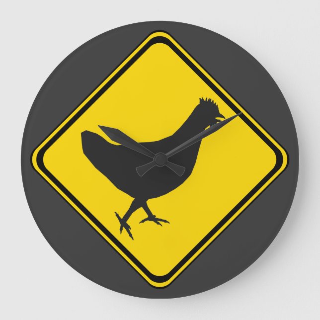 Chicken Xing! Große Wanduhr (Vorderseite)