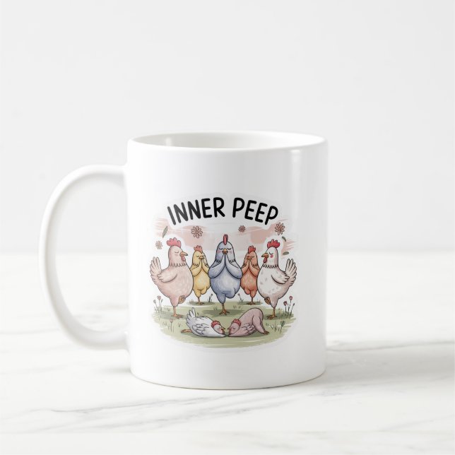 “Chicken Yoga” Funny Farm Animal Mug Kaffeetasse (Links)