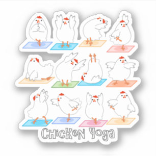 Chicken Yoga Vinyl Sticker