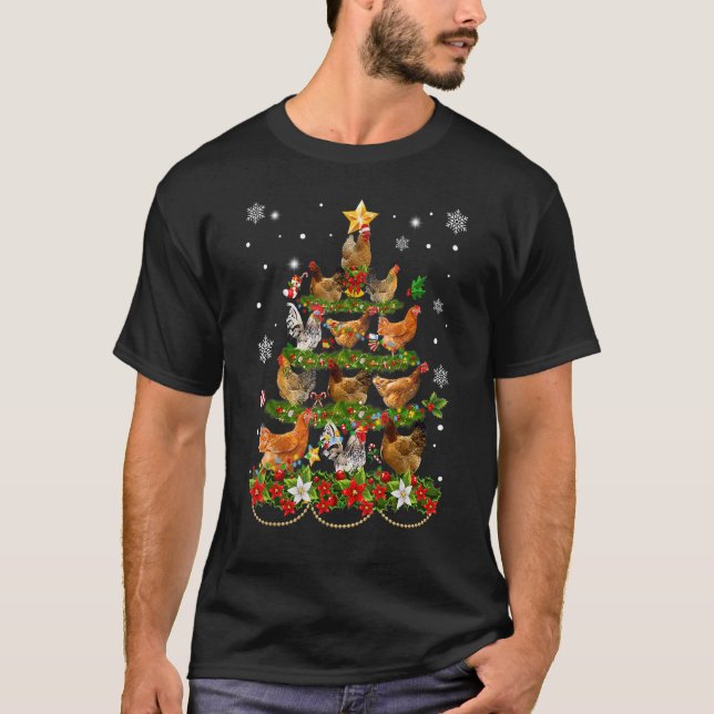 Chickens Christmas Tree Ornament Decor T-Shirt (Vorderseite)