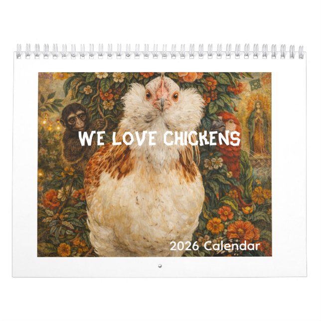 Chickens Wall Calendar Modern Norman Rockwell Kalender (Titelbild)