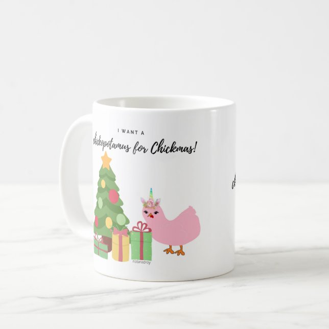 Chickopotamus für Chickmas Kaffeetasse (Vorderseite Links)