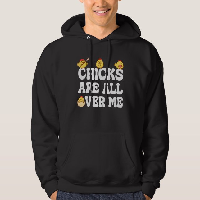 Chicks Are All Over Me Easter  Baby Chicken Kids B Hoodie (Vorderseite)