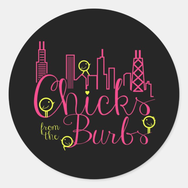 Chicks aus Burbs Stickers Black BG (Vorderseite)