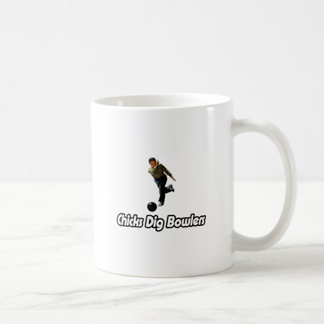 Chicks Dig Bowlers Tasse (Rechts)
