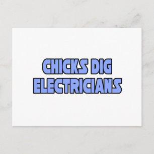 Chicks Dig Electrical Postkarte
