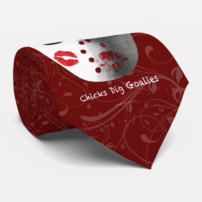 Chicks Dig Goalies Neck Tie Krawatte (Gerollt)