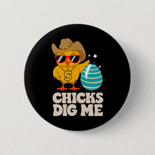 Chicks Dig Me Funny Happy Ostersonntag Outfit Wom Button