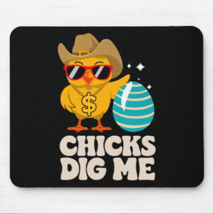 Chicks Dig Me Funny Happy Ostersonntag Outfit Wom Mousepad